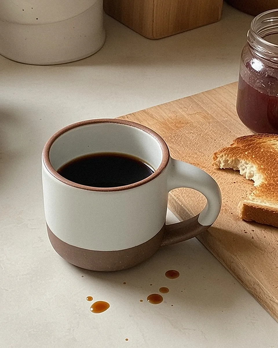 Static ad design featuring East Fork The Small Mug at breakfast