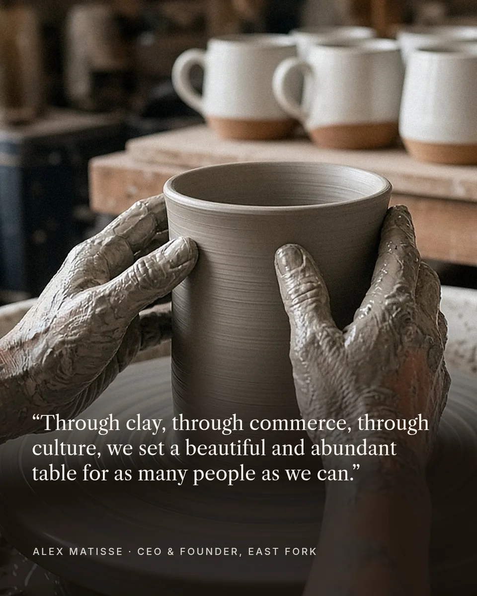 Static ad design featuring East Fork handmade mugs